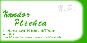 nandor plichta business card